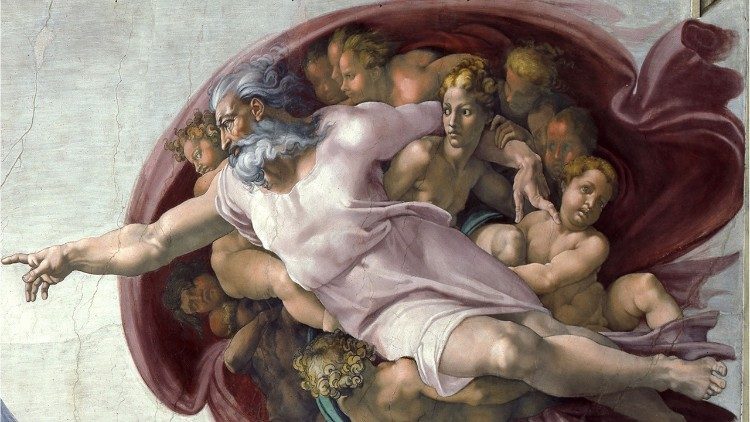 Une photo de la fresque de la chapelle Sixtine. 