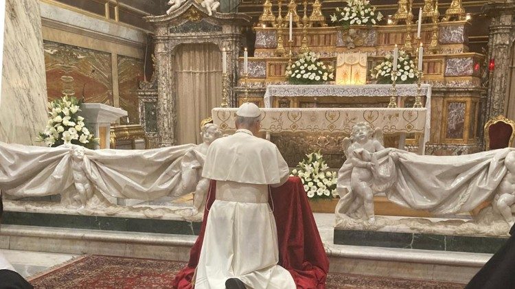 Papež ve svatyni Panny Marie, Matky Dobré rady