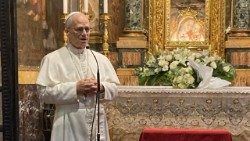 Ojciec Święty Leon XIV podczas wizyty w sankturaium Matki Bożej Dobrej Rady w Genazzano