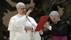 Papa Leon al XIV-lea la întâlnirea cu reprezentanții mass-media