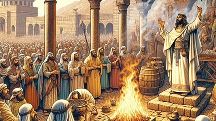 அரசர் தாவீது எரிபலி செலுத்தும்போது 