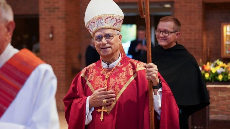 Then-Cardinal Prevost during a Mass in Chicago