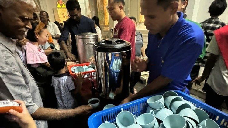 Reusable cups in use at the Church of St Anthony in Kuala Lumpur