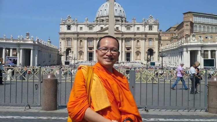 Dr. Boonchuay Doojai poses for a photo in St. Peter’s Square during his 2018 visit to Vatican City, Italy. Photo: Dr. Boonchuay Doojai