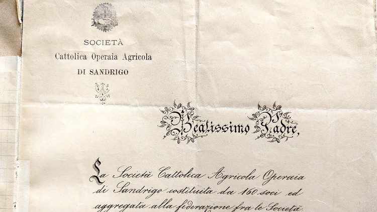 Direcci&oacute;n de los miembros de la Sociedad Cat&oacute;lica de Trabajadores Agr&iacute;colas de Sandrigo (&copy; Archivo Apost&oacute;lico Vaticano)