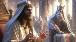 அரசர் தாவீதிடம் கடவுளின் வார்த்தைகளை எடுத்துரைக்கும் நாத்தான்