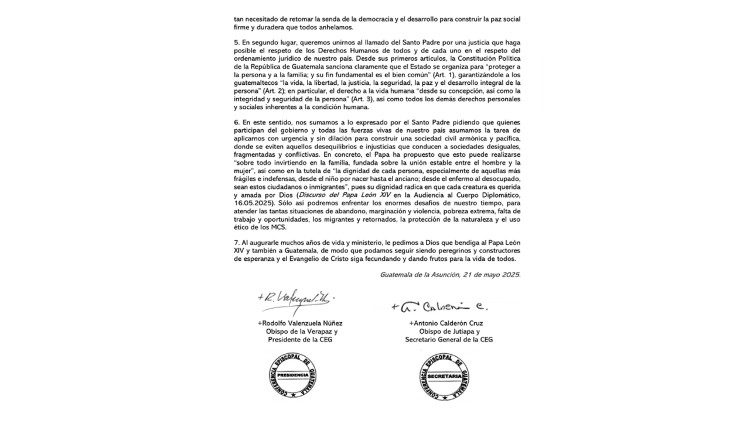 Mensaje del Consejo Permanente de la Conferencia Episcopal de Guatemala 