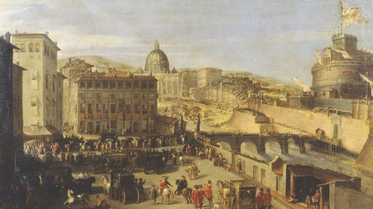 Cortège pontifical au pont Saint-Ange, 1600-1637, Museo di Roma.
