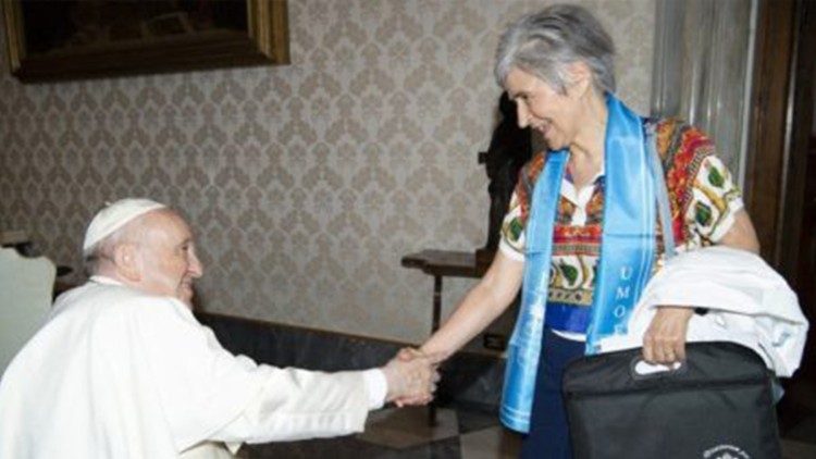 María Lía Zervino com o Papa Francisco