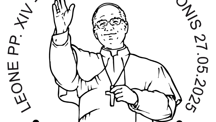 Obliteração comemorativa dedicada ao Papa Leão XIV (Vatican Media)