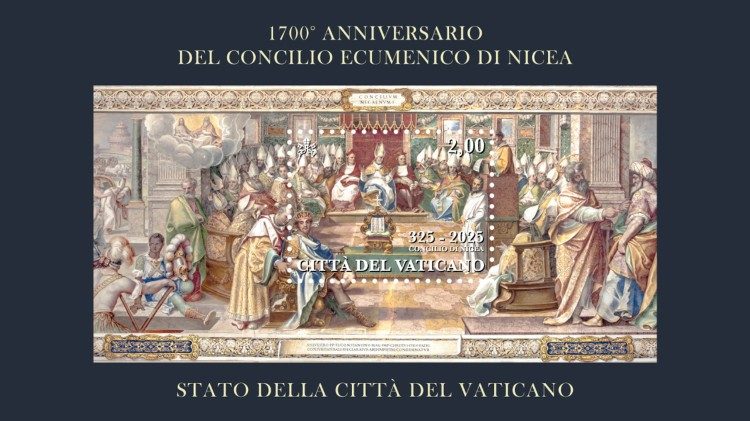 Das Konzil von Nizäa als Motiv einer Vatikan-Briefmarke von 2025