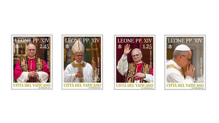 La nouvelle série de timbres de la Poste du Vatican, consacrée au début du pontificat de Léon XIV.