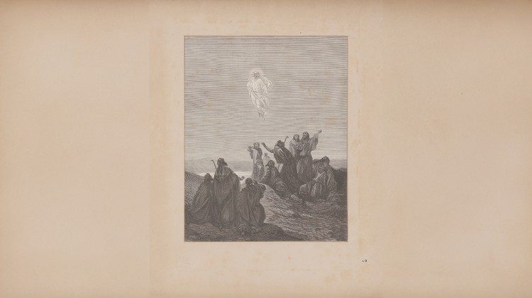 Ad Ligny da Gustave Doré, [L'Ascensione], xilografia, in Gustave Doré, [La Bibbia], Deventer 1887. BAV, Stampe II.337, tav. 40