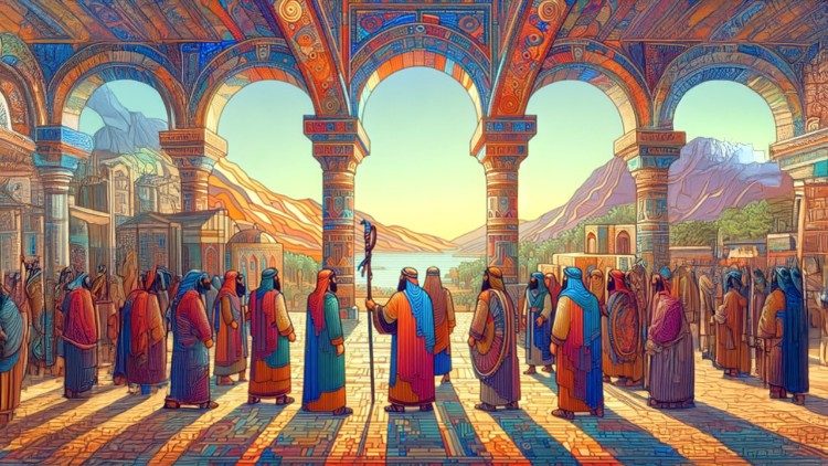 அரசன் யோயாக்கிம்  அலுவலர்களுடன்