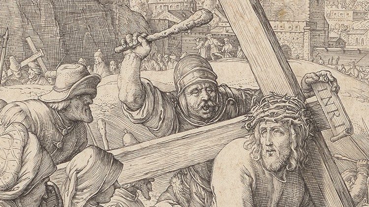  Hendrick Goltzius: Jezusi bartë Kryqin, Biblioteka Apostolike e Vatikanit