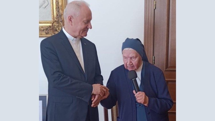 Rektor KUL ks. prof. Mirosław Kalinowski i s. Łucja Kwietniewska (KUL)