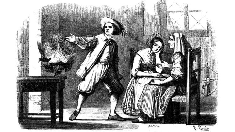 Una illustrazione tratta da "I promessi sposi" di Alessandro Manzoni