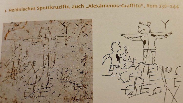 Heidnisches Spott-Kruzifix auf dem römischen Palatin