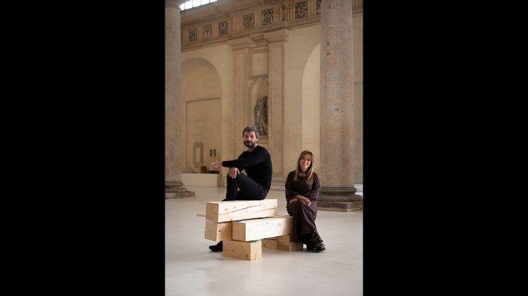 David Dolcini e la gallerista Enrica De Micheli