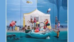 Das Misereor-Hungertuch 2025/2026 „Liebe sei Tat“ von Konstanze Trommer - © Misereor