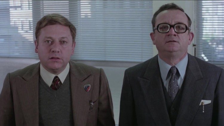 Il ragioniere Ugo Fantozzi e il collega Filini