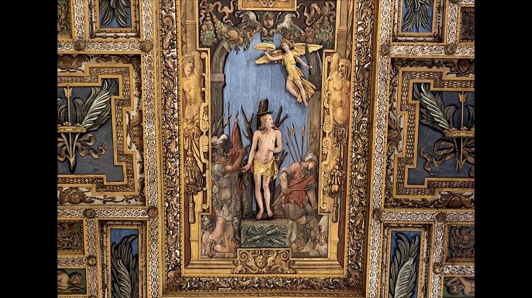Il soffitto della Basilica di San Sebastiano