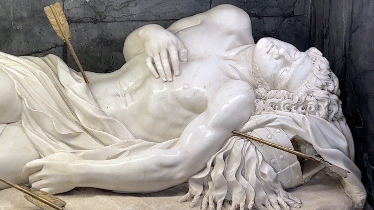 La statua di San Sebastiano scolpita da Giuseppe Giorgetti