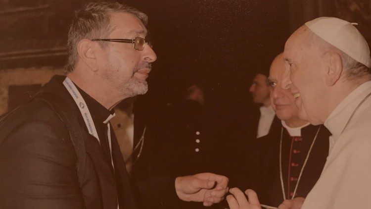 Pe. Paulo com o Papa Francisco