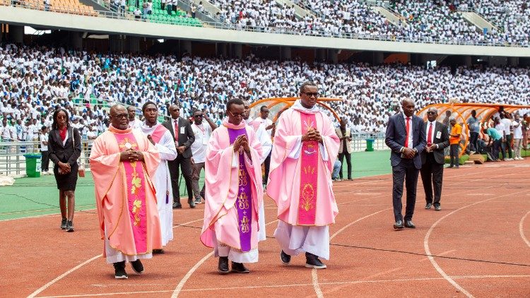 Young people people at the gathering in Abidjan