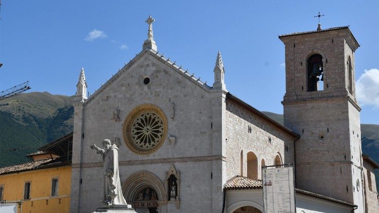 Una vista della Basilica di San Benedetto a Norcia