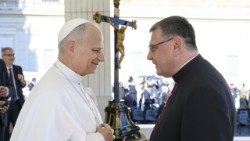 Rektor UPJP2, ks. prof. Tyrała z Leonem XIV