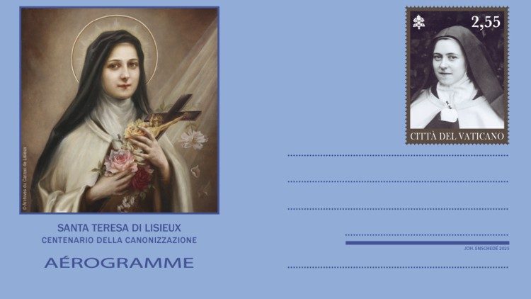 Аэраграма Ваытканскай пошты да 100-годдзя кананізацыі святой Тэрэзы з Лізьё
