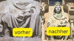 Marienstatue bei der Kathedrale von Lausanne