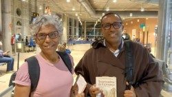 Fátima Almeida e Frei José Pieres - Delegados da Diocese de Mindelo, Cabo Verde, no Jubileu das Equipas Sinodais - Roma, 24-26/10/2025