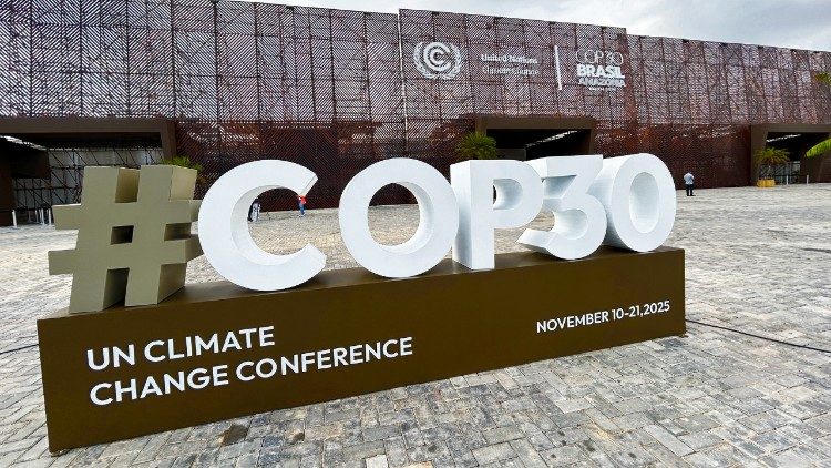 Outside the building that will host COP30