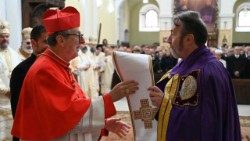 Кардынал Клаўдыё Гуджэроці і архіепіскап Кладзіў-Лучыян Поп