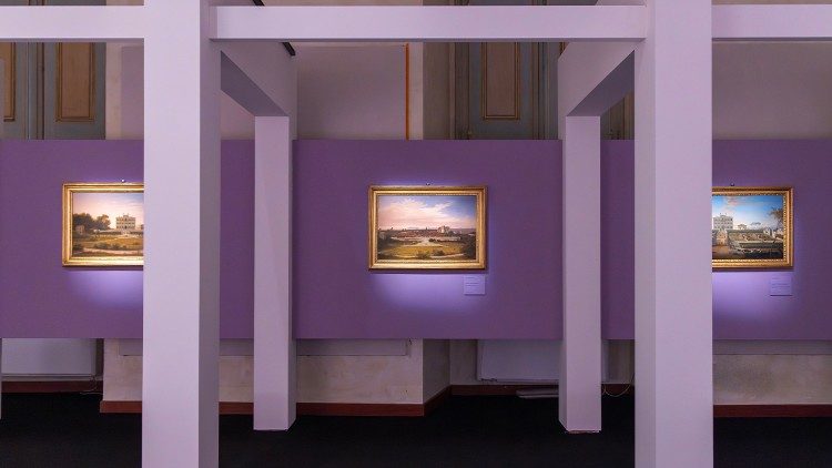 Allestimento della sezione "L’Ottocento tra distruzioni e nuovi giardini per l’urbanistica di Roma capitale"