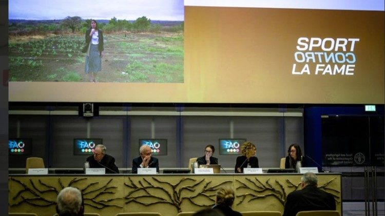 Un momento della conferenza di presentazione della campagna alla Fao
