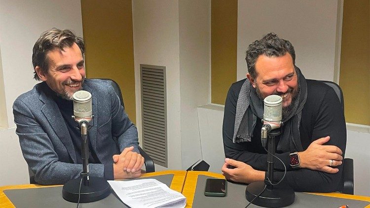 Matteo Rizzolli e Gigi De Palo, durante la registrazione del podcast