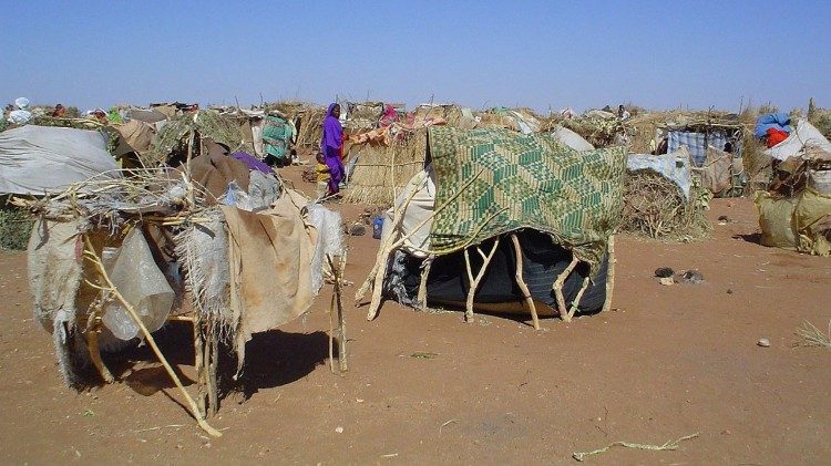 Um campo para deslocados perto de Nyala, no sul de Darfur
