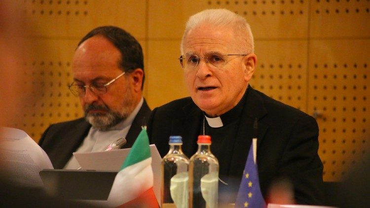 Monsignor Mariano Crociata, presidente della Comece, a Bruxelles
