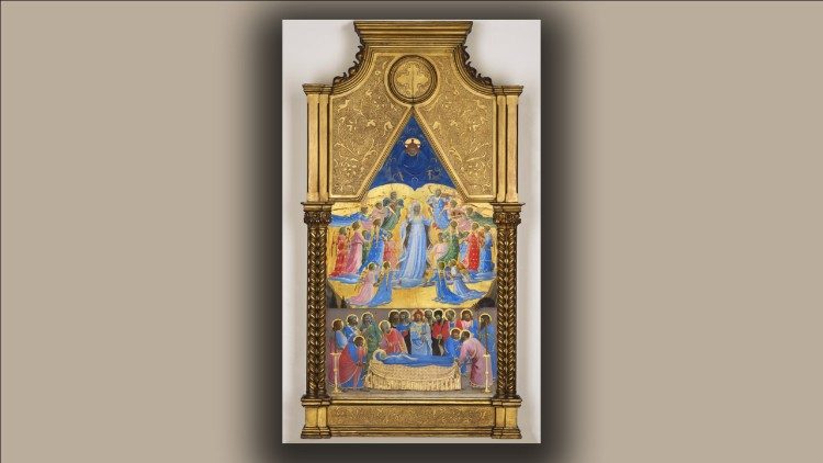 Beato Angelico Tabernacolo-reliquiario di Santa Maria Novella: Funerali e Assunzione della Vergine Primi anni Trenta del XV secolo Tempera e oro su tavola cm 61,8 × 38,3 Boston, Isabella Stewart Gardner Museum,