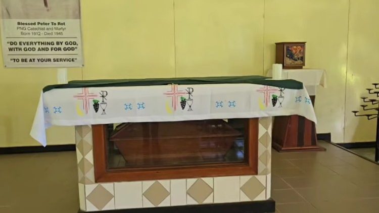 The remains of Peter To Rot in the Shrine of Peter To Rot  Chapel in Rakunai Village