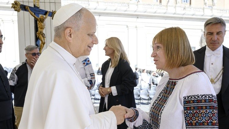 Пані Наталія на аудієнції з Папою Левом XIV