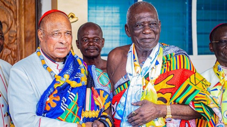 Cardinal Napier with Osabarimba Kwesi Atta II, in Ghana for the Cape Coast celebrations
