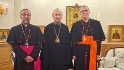 Падчас візіту кардынала Гуджэроці да Мітрапаліта Веніяміна