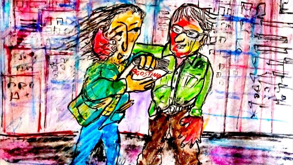 6. William (backstory) regala libro di Sant’Agostino a William lo scrittore (Giuseppe Corvaglia)