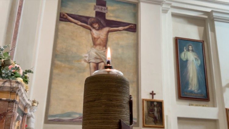 L'interno della Chiesa del Domine Quo Vadis - Foto: Vatican News - Paolo Ondarza