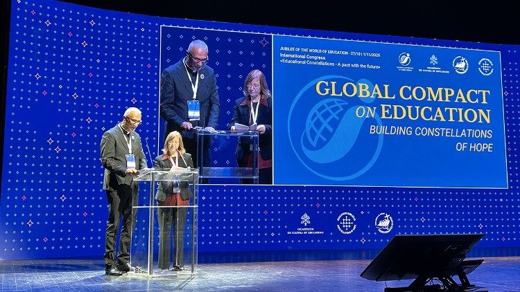 Padre Ezio Bono e Carina Rossa, coordinatori del Global Compact on Education