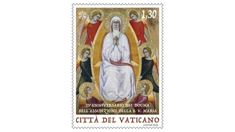 Il francobollo per il 75° anniversario della proclamazione del Dogma dell’Assunzione